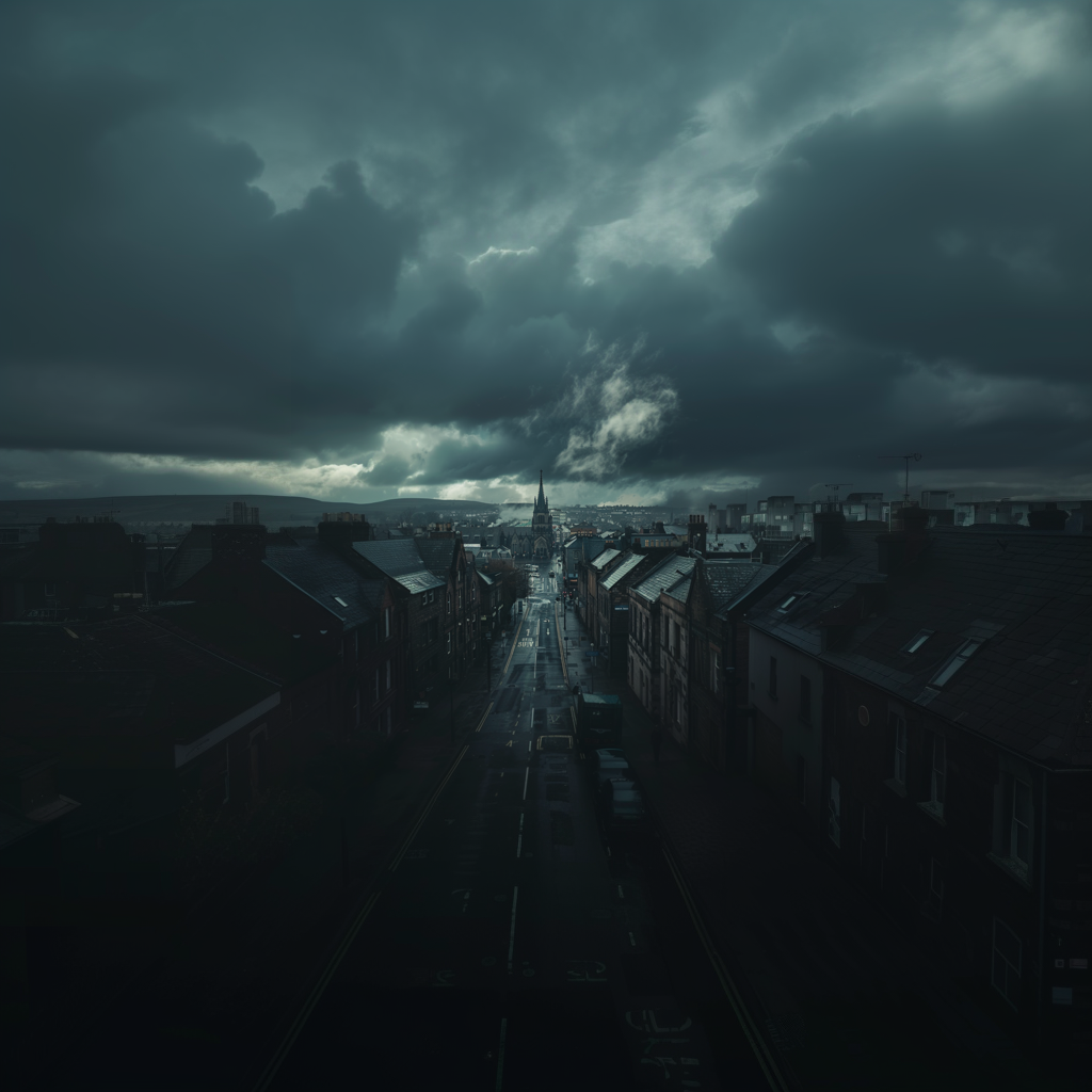 Storm clouds gathering above Belfast